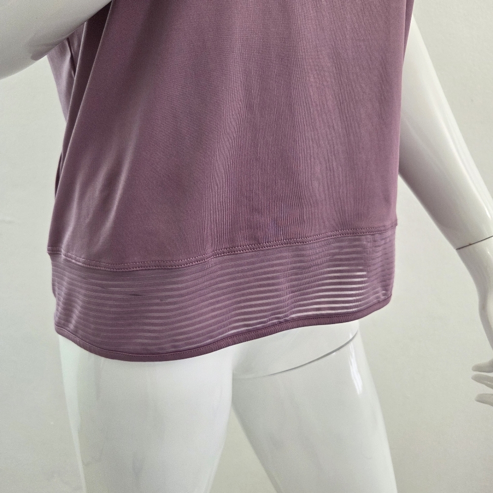 Danskin Mauve Dusty Rose Athletic Tee with Mesh Trim Small Petite - Picture 5 of 16